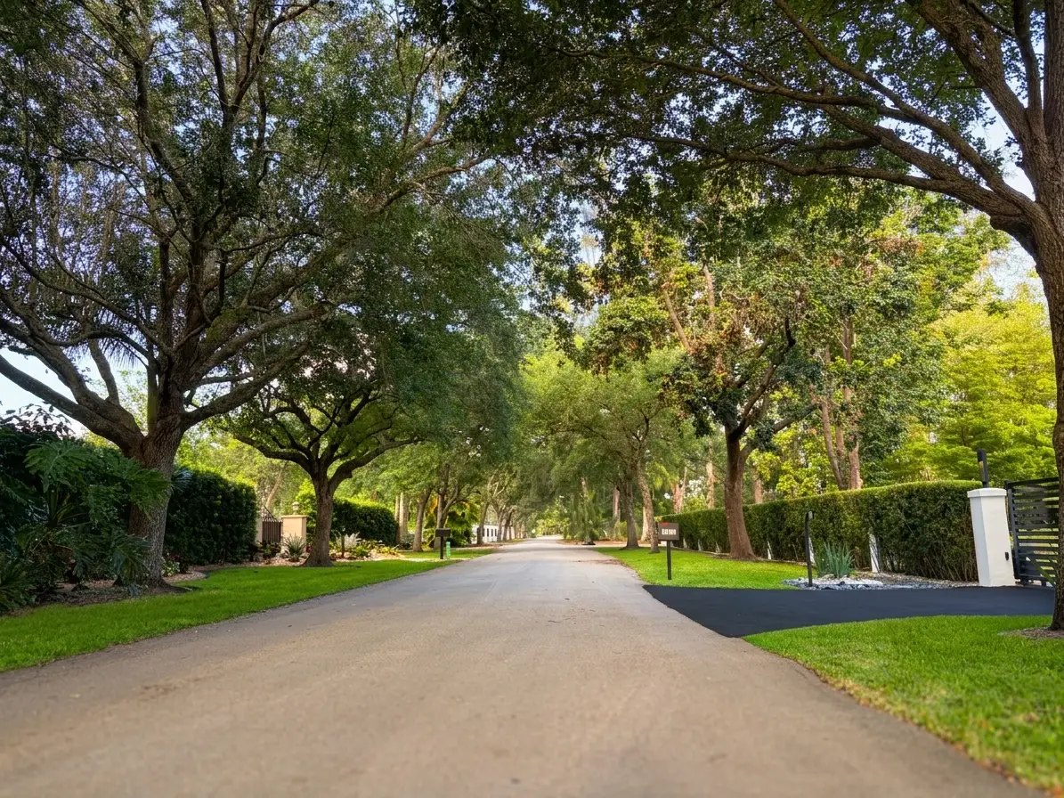Coming in on Marvin Lane, Sunshine Ranches, tree canopy overhead