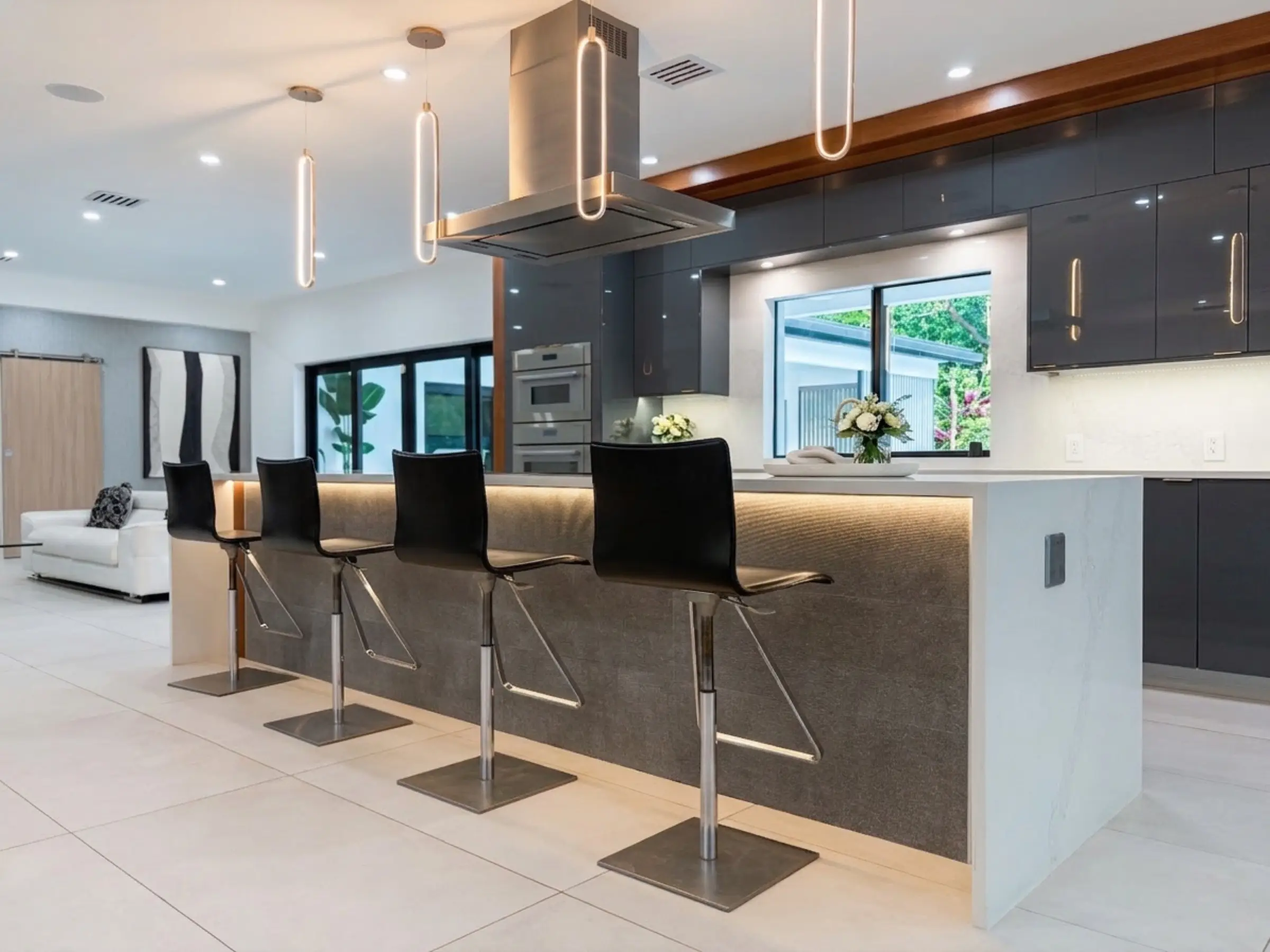 Kitchen with Thermador range and oversized island