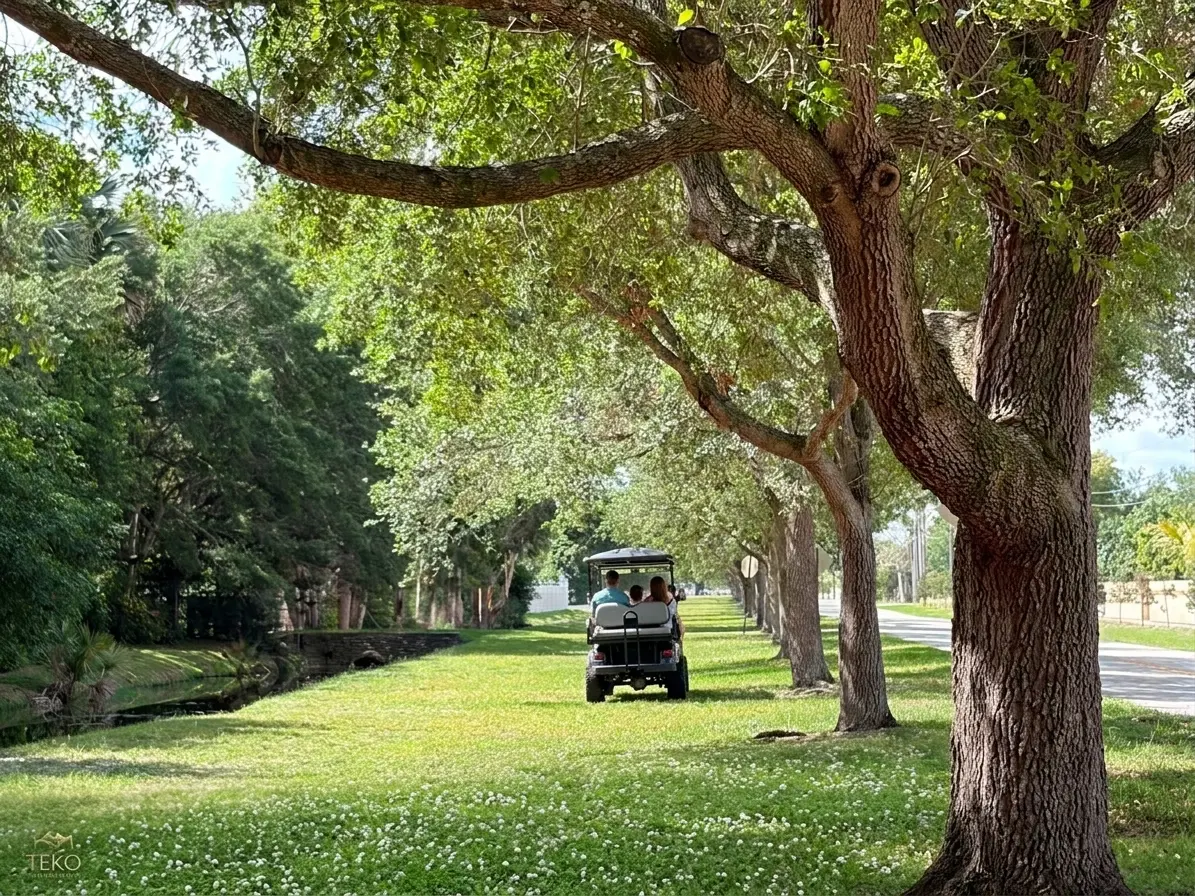 Golf cart on Volunteer Road in Sunshine Ranches