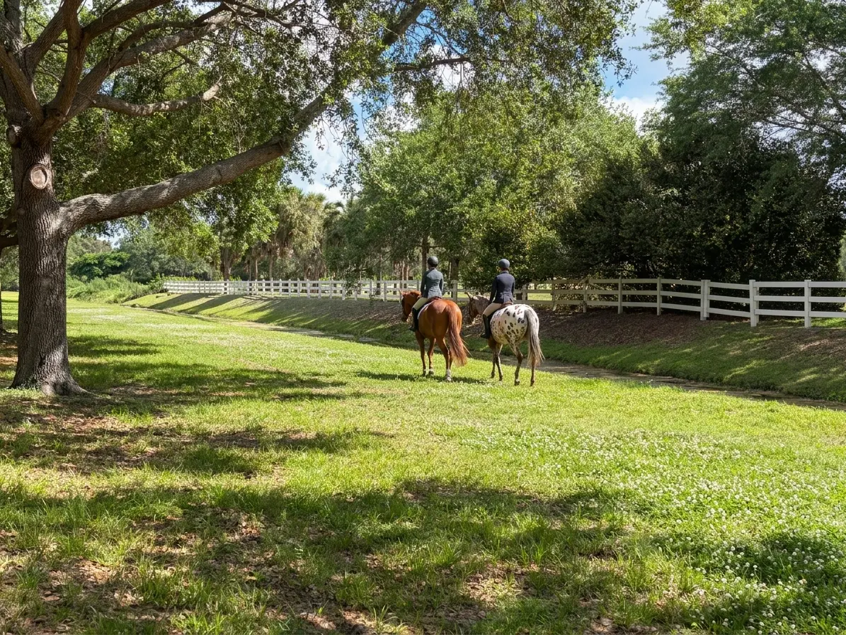 Horses walking near Sunshine Ranches Equestrian Park