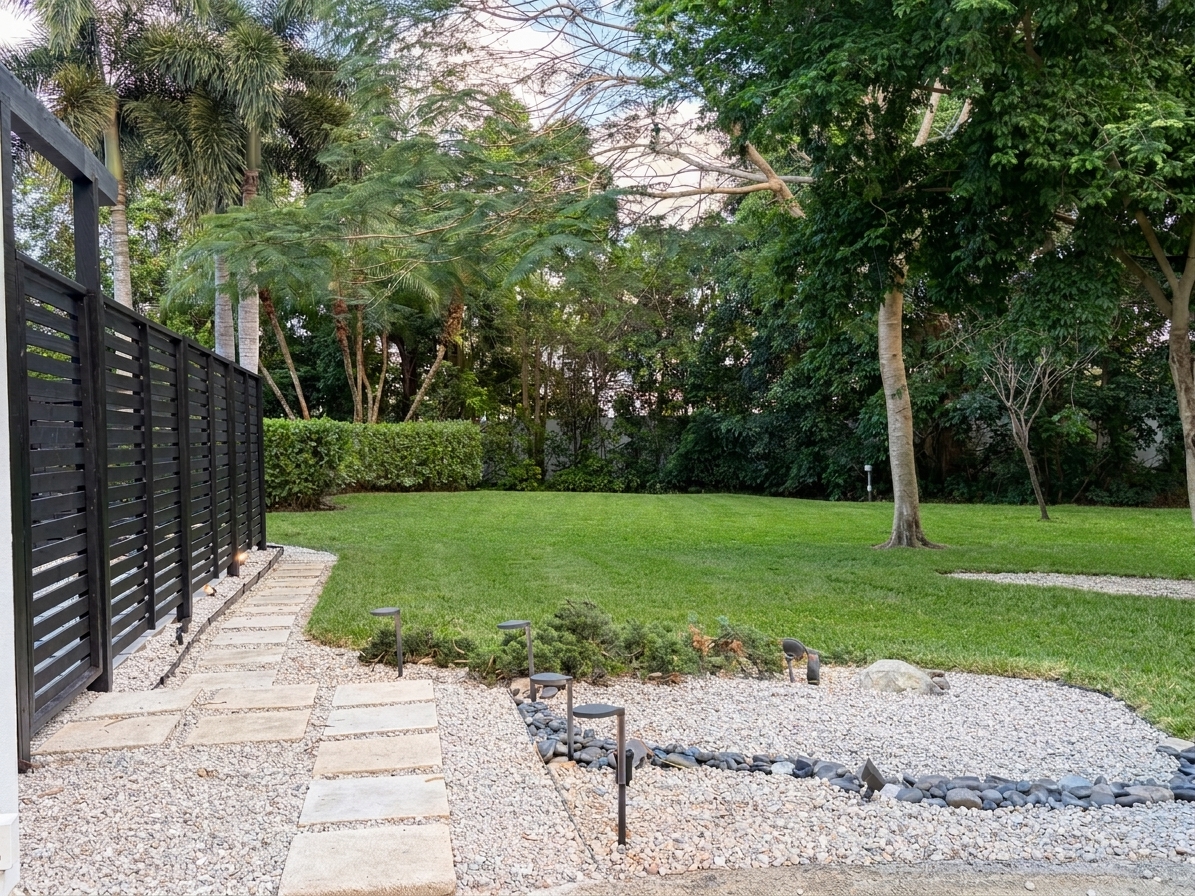 West garden between the house and motor court